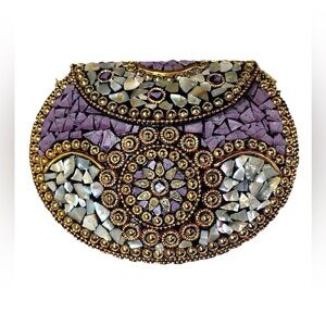 Ramla Beverly Hills Purple Mosaic Evening Bag NWT